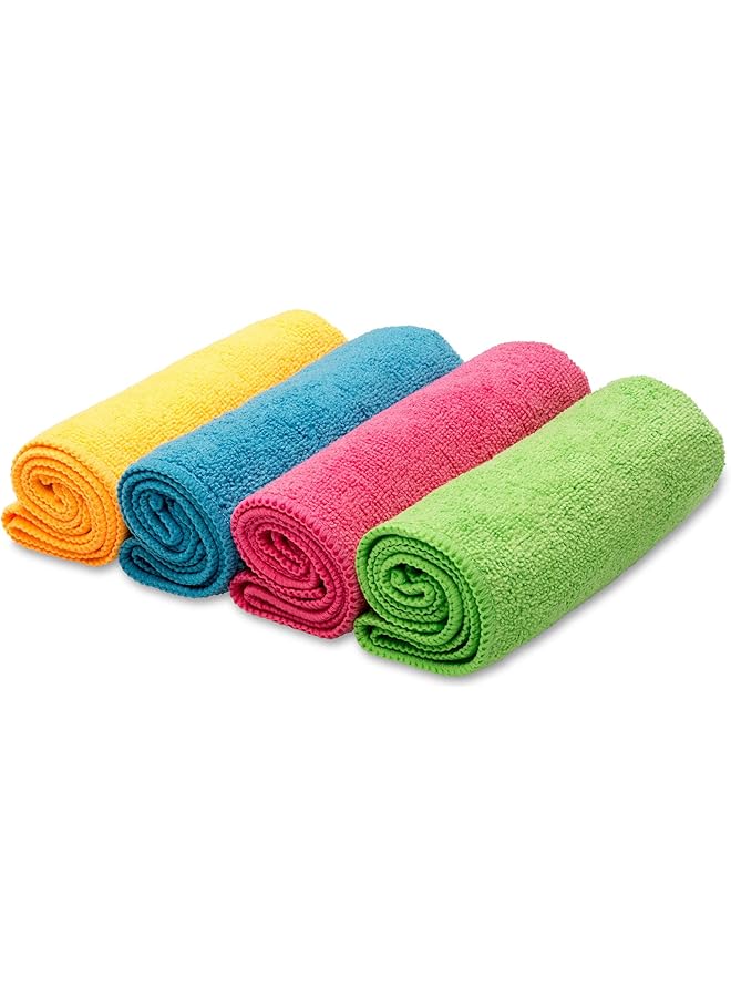 Vileda Microfiber All Purpose Cloth 8 Pieces In Multiple Colors Super Cleaning Towel For Kitchen Office Car Bathroom And Toilet. With Antibacterial Effect And Absorbent Super Quality - Image 4