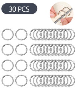 Ant 30 Piece Loose Leaf Binder Rings 25mm, Metal Book Rings for Index Cards, Loose Leaf Binder Rings for Paper Notebooks Office  - Image 1