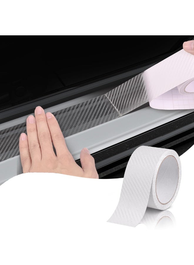 حماية حافة باب السيارة، واقي عتبة عالمي بألياف الكربون، شريط مضاد للصدمات، شفاف، 7 سم × 10 م - Image 1