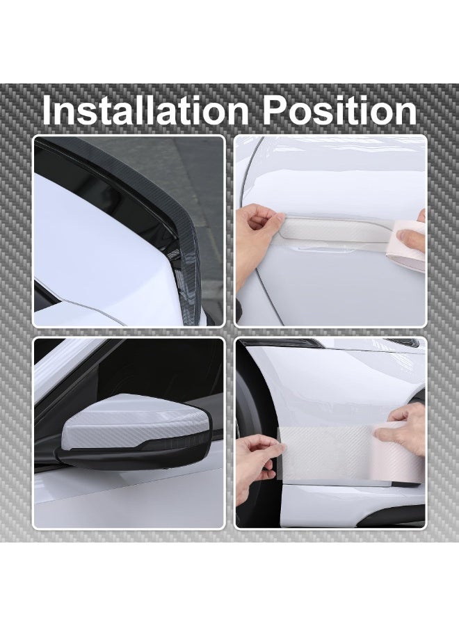 حماية حافة باب السيارة، واقي عتبة عالمي بألياف الكربون، شريط مضاد للصدمات، شفاف، 7 سم × 10 م - Image 5