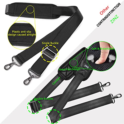 ZINZ Shoulder Strap 58" Universal Handbag Strap with Ultra-Thick Fixed Padded and Dual Balanced Adjustable Buckles Shoulder Crossbody Strap for Briefcase Messenger Bag Laptop Bag Luggage，Black - Image 4