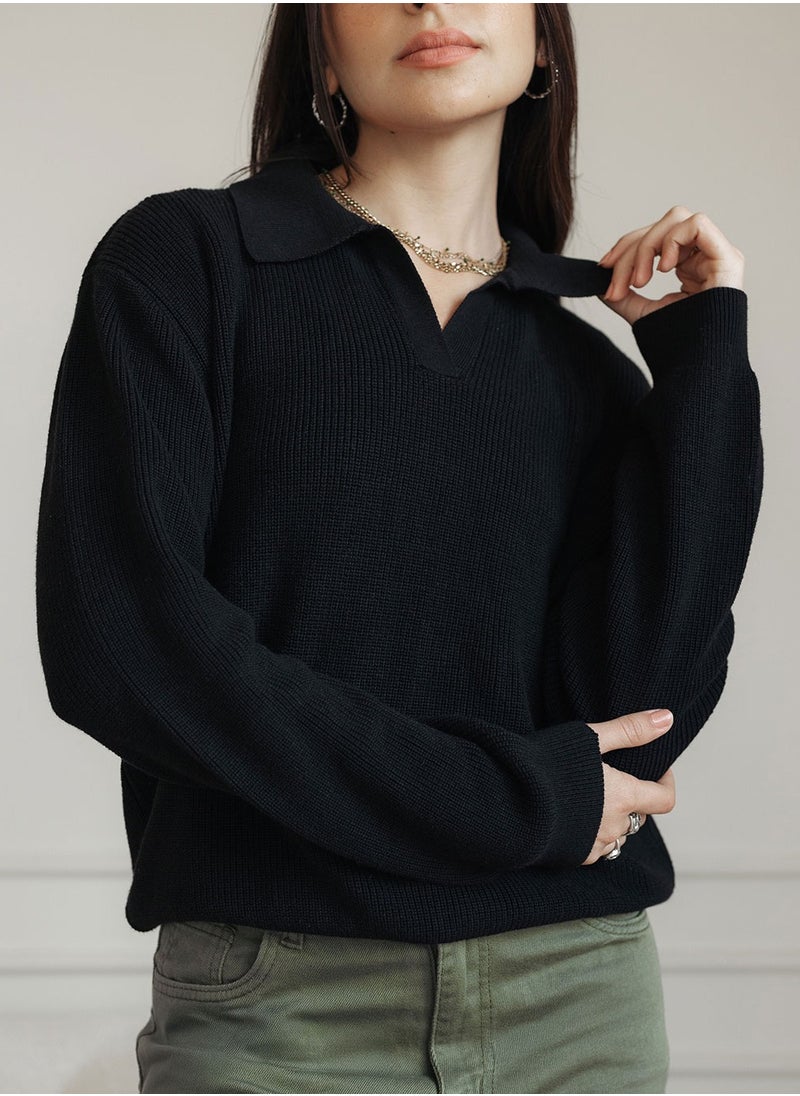 Arafa Basic Women Pullover Ribbed Knit Relaxed  - Image 2