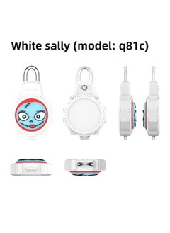 For Apple For Apple Airtag Tracker Wire Security Lock PC Set Waterproof Protective Case Cartoon Cute-Color:White Sally (Q81C)