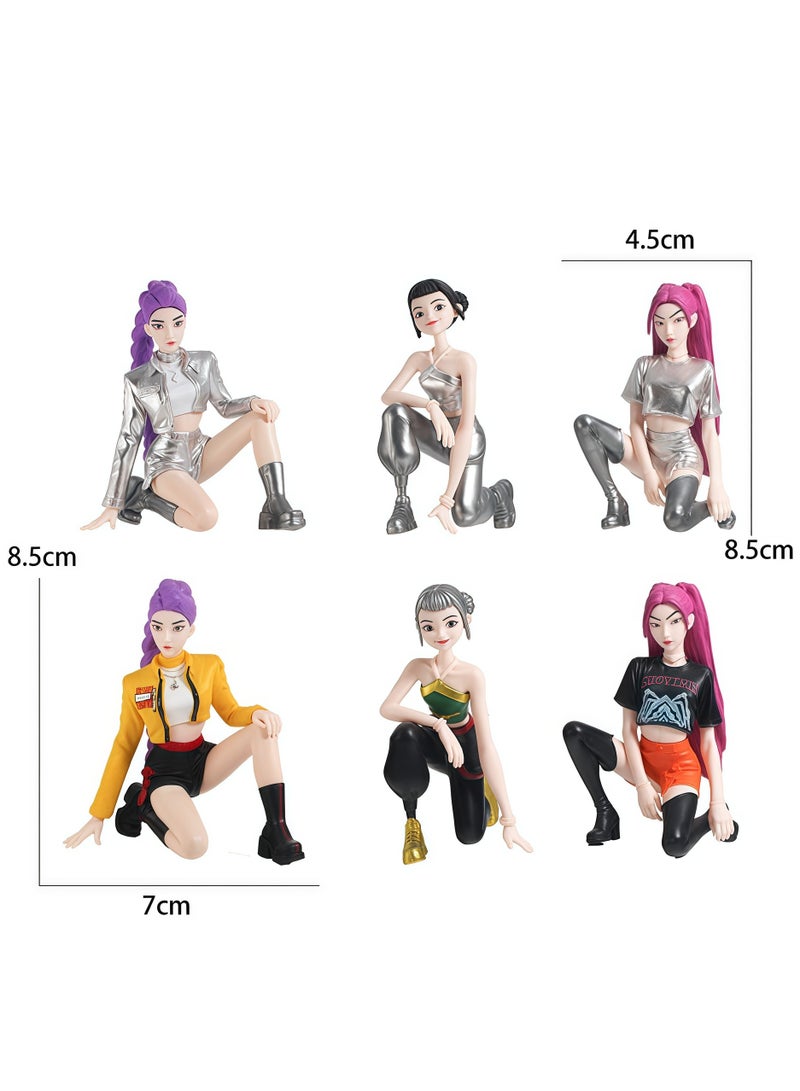 عام **طقم صناديق مغلقة Huntrix صيادة الشياطين من K-POP - 6 قطع، تماثيل شخصيات مفصلة بشكل عالٍ، صناديق مفاجأة غامضة للمعجبين** - Image 3