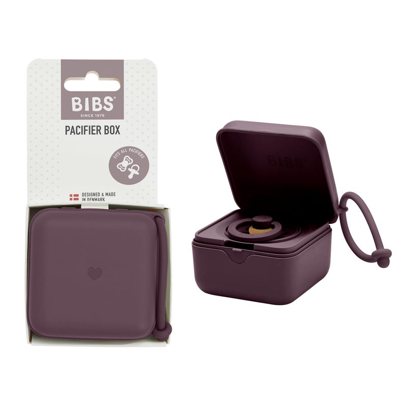 BIBS Pacifier Box with Strap. Pacifier Holder and Steriliser case. 100% BPA Free Food-Grade Material - Plum - Image 1