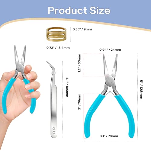 Sissatthai 2Pcs Mini Jewelry Pliers Set Needle Nose Pliers for Jewelry Making Plier, Small Jump Ring Plier Chain Nose Repair Tool Kit for Beading Craft Wire Bending - Image 4