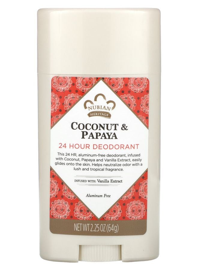 Nubian Heritage 24 Hour Deodorant Coconut & Papaya 2.25 oz (64 g) 