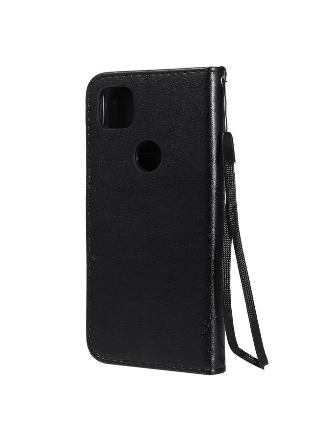 Zaboon Case For Google Pixel 4a 4G Tree & Cat Embossed Pattern Horizontal Flip Leather Case with Holder & Card Slots & Wallet & Lanyard - Image 4