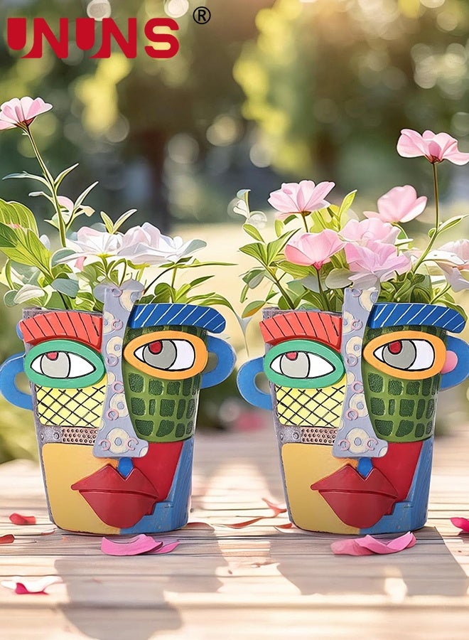 UNUNS Abstract Flower Pot,Art Flower Pot,Big Face Flower Pot,Colorful Head Flower Pot For Plants,Decorative Face Flower Pot for Living Room, Terrace, Garden,Unique Home Decoration for Indoor and Outdoor Use - Image 5