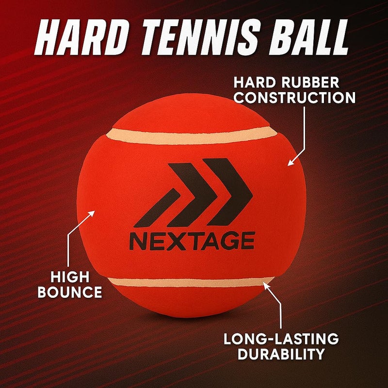 Nextage Cricket Practice Combo – Red Hard High Bounce Tennis Ball + Yellow Reaction Ball for Batting, Gully, Reflex Training, Fielding Drills, Coaching Aid, Outdoor Playground Use - Image 2