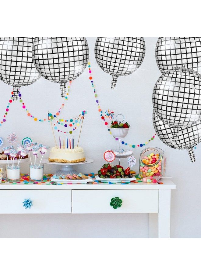 Skylety 5 قطع 22 بوصة 4D بالونات كرة ديسكو كبيرة بالون لامع معدني بالون مرآة لحفلة رقص ديسكو حفلة عيد ميلاد حفل زفاف (نمط أساسي) - Image 5