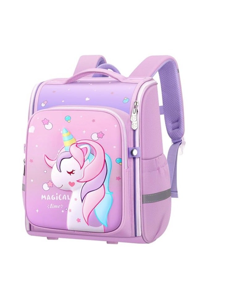 PALAY Unicorn Backpack for Kids Girls Stylish Durable Water Resistant Backpack Shoulder School Bags for Girls Kids Birthday and Rakhi Gift   Purple - Image 1