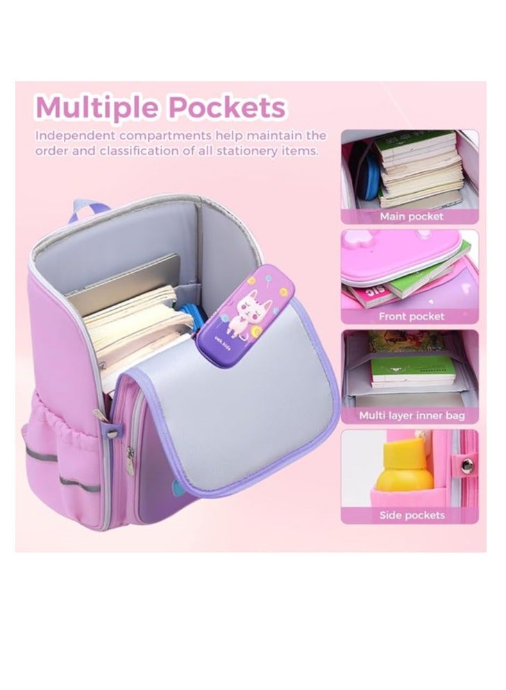 PALAY Unicorn Backpack for Kids Girls Stylish Durable Water Resistant Backpack Shoulder School Bags for Girls Kids Birthday and Rakhi Gift   Purple - Image 4