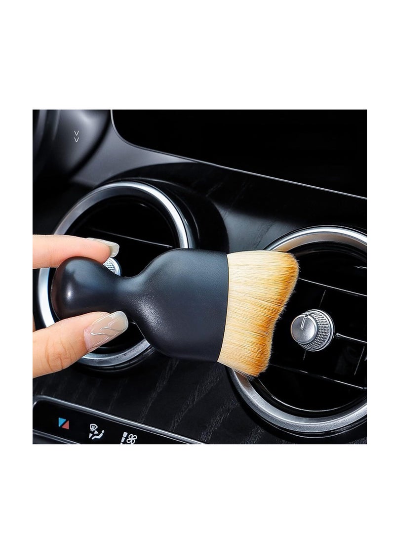 Generic 3Pcs Car Interior Cleaning Tool Brush with Cover Car Detailing Brushes Auto Interior Soft Hair Removal Brush Car Brush Car Cleaning Brush Car Interior Cleaning Tool Brush  - Image 2
