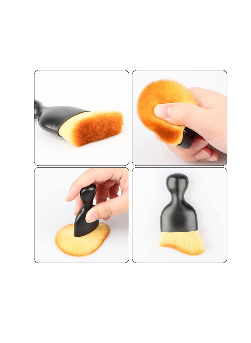 Generic 3Pcs Car Interior Cleaning Tool Brush with Cover Car Detailing Brushes Auto Interior Soft Hair Removal Brush Car Brush Car Cleaning Brush Car Interior Cleaning Tool Brush  - Image 3