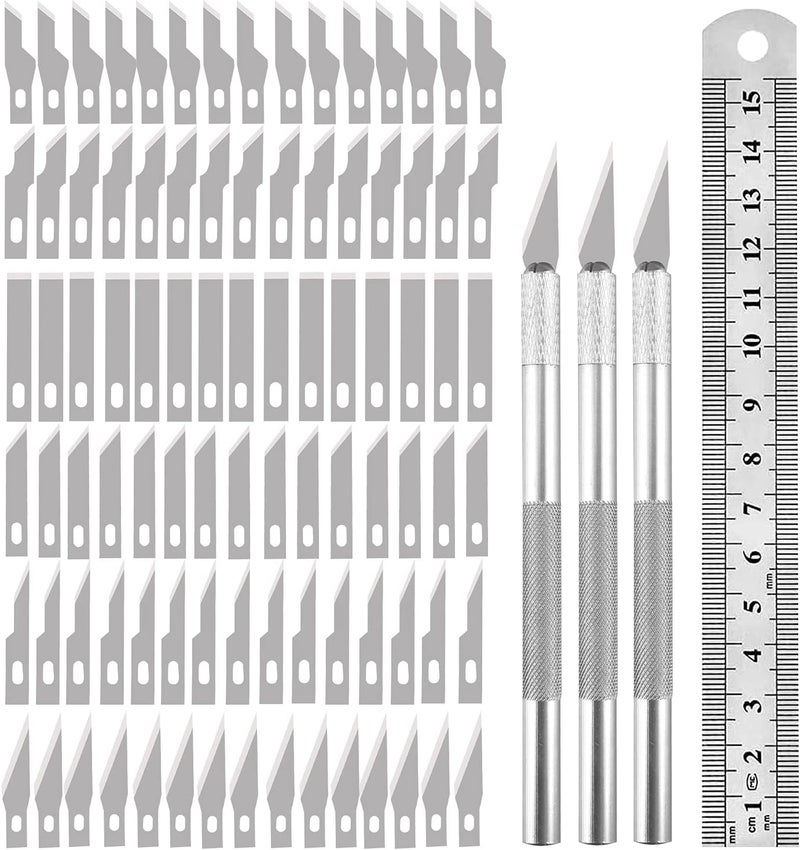 BUIYLV 90PCS Knife Blades Precision Craft Knife Set, for DIY Artwork, Cutting, Models, Scrapbook - Image 1