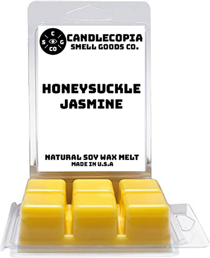 Candlecopia Honeysuckle Jasmine Strongly Scented Hand Poured Vegan Wax Melts, 12 Scented Wax Cubes, 6.4 Ounces in 2 x 6-Packs - Image 1