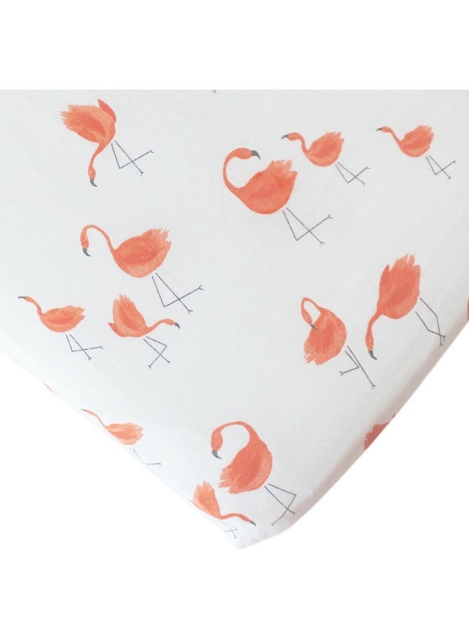Vlokup Baby Changing Pad Cover Set Muslin Cotton, Portable Contoured Diaper Change Pad Sheet for Boys and Girls, Flamingo - Image 2