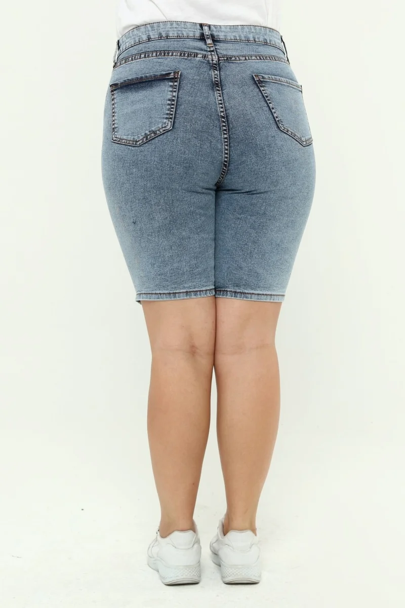 Cedy Denim Women's Plus Size High Waist Full Lycra Slimfit Jeans SHORTS-C606