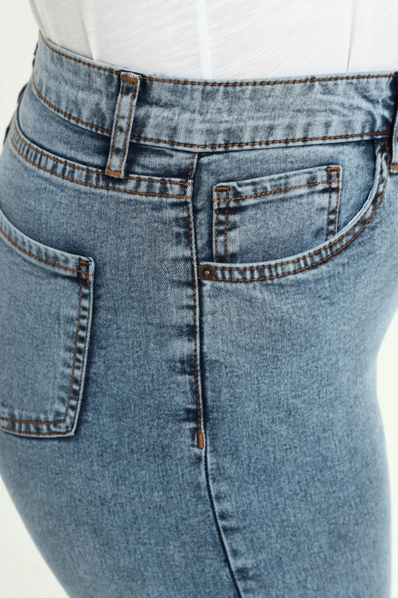 Cedy Denim Women's Plus Size High Waist Full Lycra Slimfit Jeans SHORTS-C606