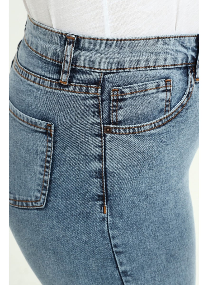 Cedy Denim - Women's Plus Size High Waist Full Lycra Slimfit Jeans SHORTS-C606 - Image 1