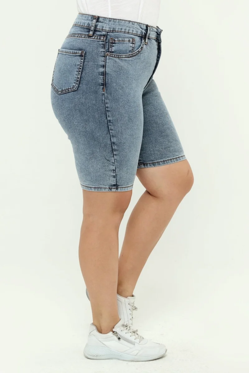 Cedy Denim Women's Plus Size High Waist Full Lycra Slimfit Jeans SHORTS-C606