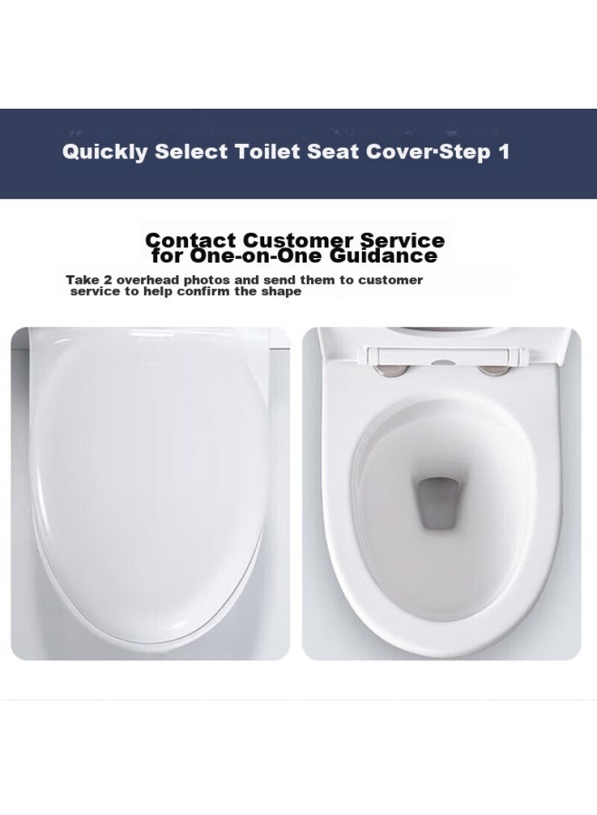 Pollock Toilet Seat, Universal U-shaped Toilet Cover, Household Thickened Cover Plate, Old-style Toilet Ring Accessories, Slow-close Toilet Seat - Image 2
