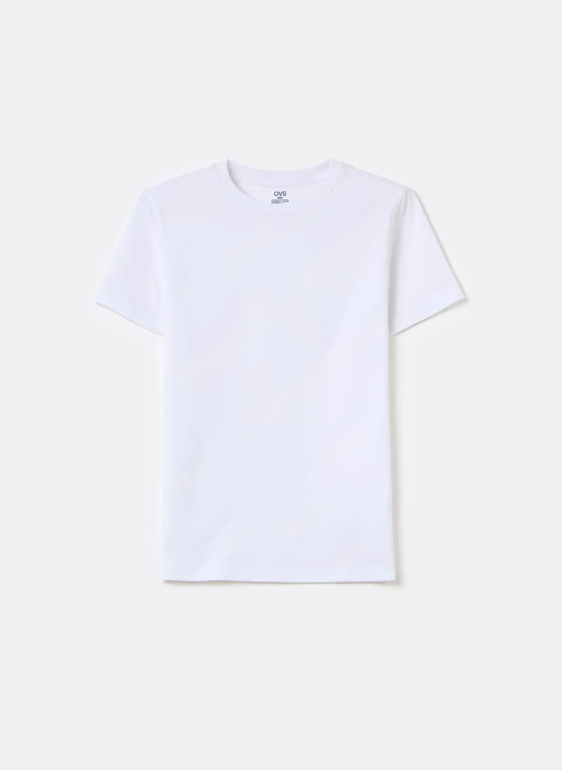 او في اس Solid colour cotton T-shirt