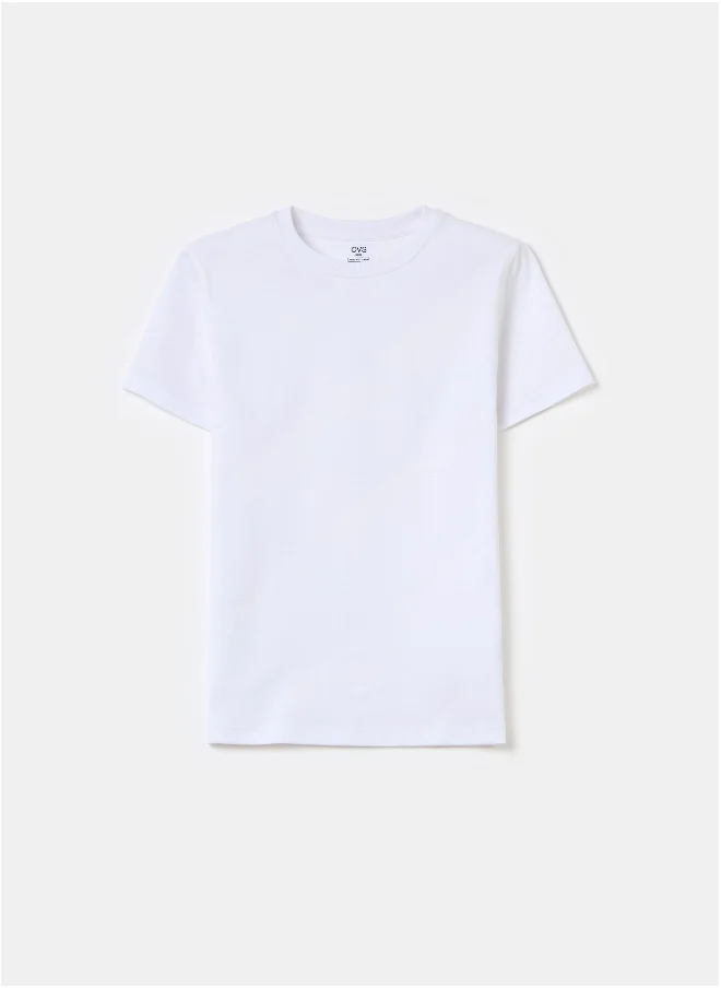 او في اس Solid colour cotton T-shirt