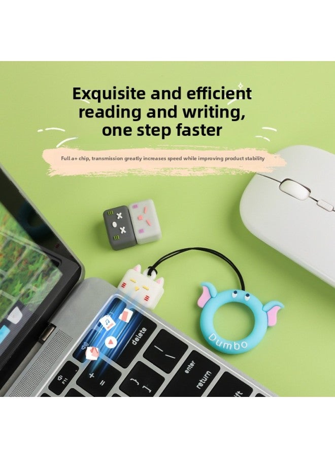 Creative Mini PVC Cat Cute Cartoon Car Music Mobile Phone High Speed U Disk Event Gift Usb-Color:Gradient Blue-Capacity:1GB - Image 4