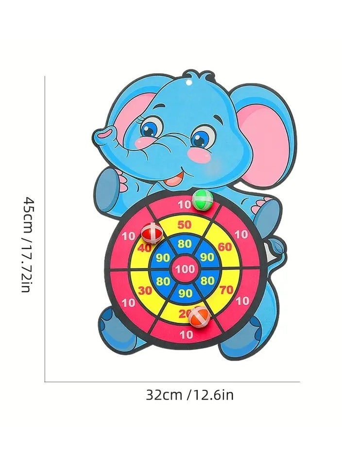 Goolsky - Children's Elephant Sticky Ball Board Cartoon Pattern Ball Toys Parent-Child Interaction Throwing Target Ball, Indoor Outdoor Safe Classic Board Game For Kids - Image 1
