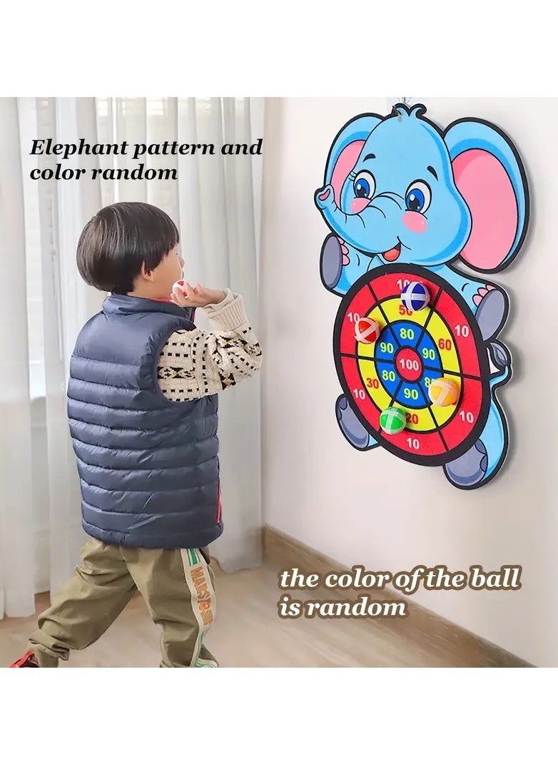 Goolsky - Children's Elephant Sticky Ball Board Cartoon Pattern Ball Toys Parent-Child Interaction Throwing Target Ball, Indoor Outdoor Safe Classic Board Game For Kids - Image 1