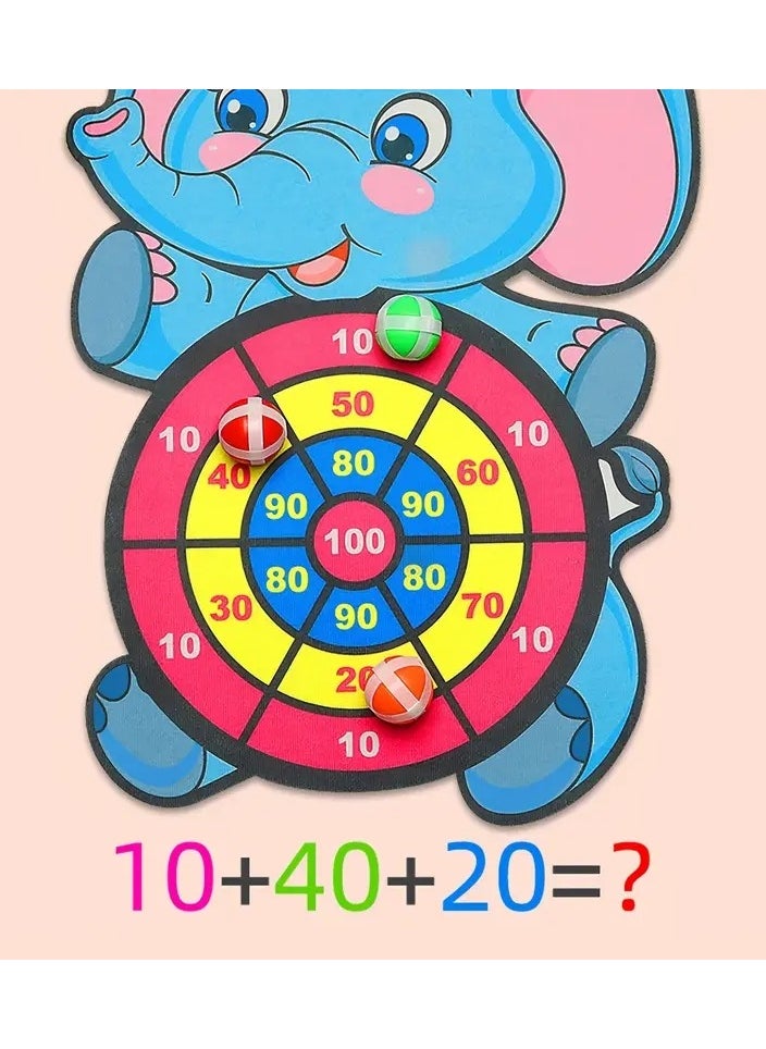Goolsky - Children's Elephant Sticky Ball Board Cartoon Pattern Ball Toys Parent-Child Interaction Throwing Target Ball, Indoor Outdoor Safe Classic Board Game For Kids - Image 1