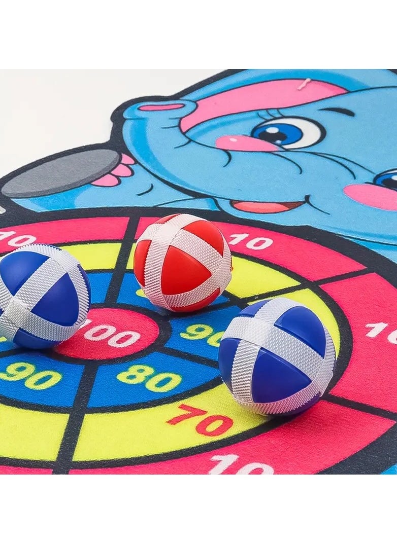 Goolsky - Children's Elephant Sticky Ball Board Cartoon Pattern Ball Toys Parent-Child Interaction Throwing Target Ball, Indoor Outdoor Safe Classic Board Game For Kids - Image 1
