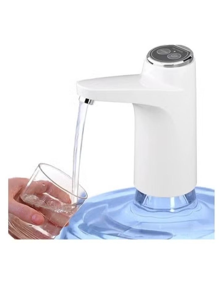 TIGER Water Dispenser Pump for 5 Gallon Bottle with Automatic Off Button | USB Charging, Universal Fit, Easy-to-Use, Portable Water Pump for Home, Office, and Outdoor Use | Convenient White Design, No Mess, Ideal for Bottled Water - Image 1