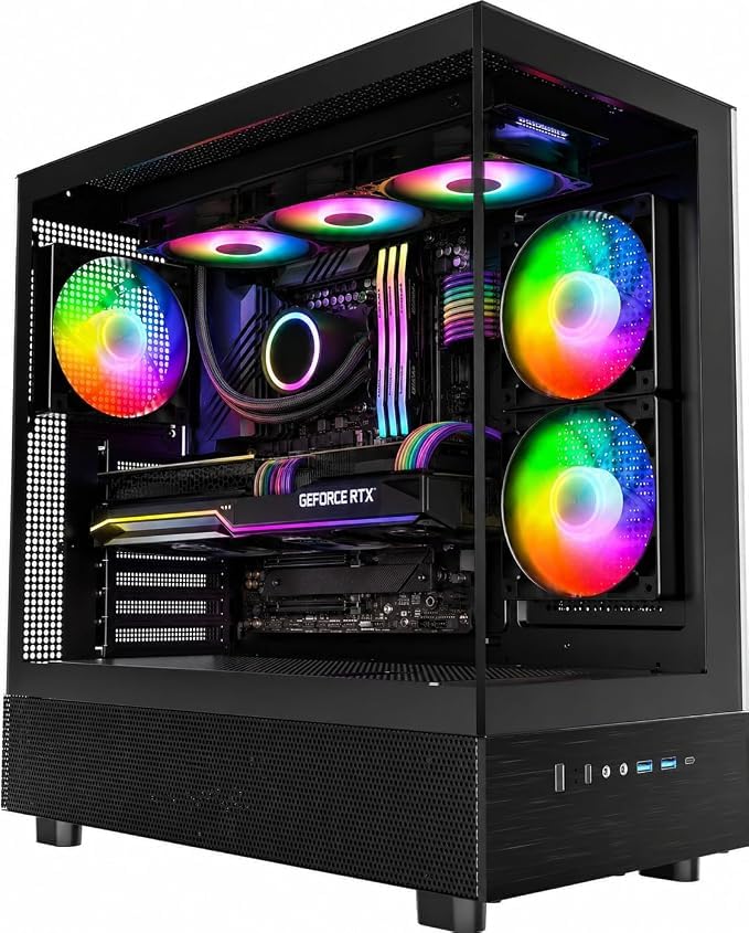 كمبيوتر الألعاب VortexTitan X9 – معالج Core i9-14900K، RTX 5060 8GB، لوحة أم B760M DDR5، ذاكرة وصول عشوائي 32GB DDR5، قرص SSD بسعة 1TB، مزود طاقة 750 واط، تبريد سائل ARGB 360 مم، Windows 11 Pro