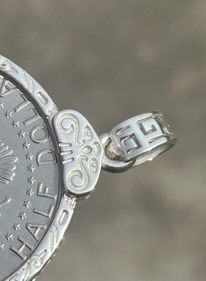Geruibi Sterling Silver 50 cent Border Screw Top Coin Border is suitable for 30.64mm diameter 2.15mm thickness Coins, Coins Not Included - Image 4