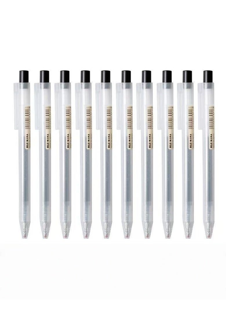 MUJI 10PCS Gel Pens, 0.5MM Retractable Rollerball Pens Fast Drying Black ink Smooth Pens Knock Type Premium Rollerball Pen for Writing Note Taking School & Office Stationery Supply - Image 1