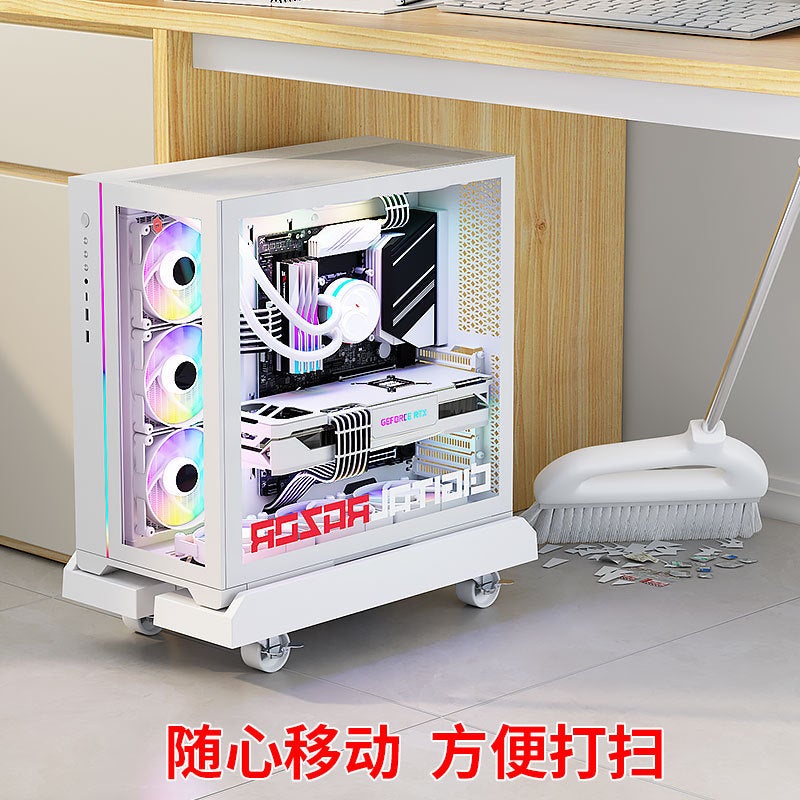 Mobile Computer Host Bracket Desktop Computer Telescopic Bracket Chassis Heat Dissipation Pulley Elevated Host Base - Image 5