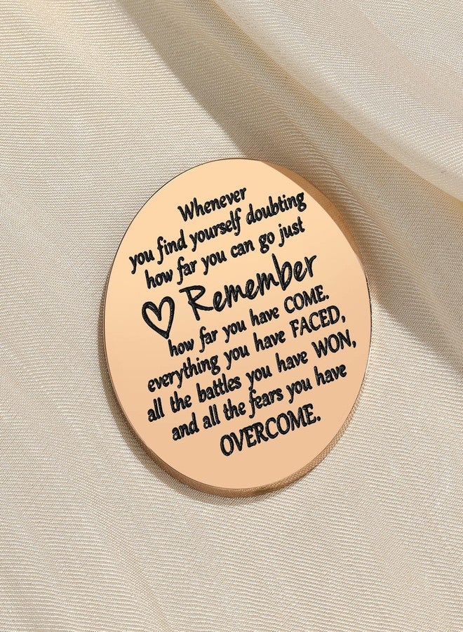 MIXJOY Positivity Little Pocket Hug Token Inspire Reminder, Sobriety Sober & Tough Times Gifts, Cancer Patients Chemo Support Gifts for Women & Men with PU Leather Keychain (Rose Gold) - Image 5