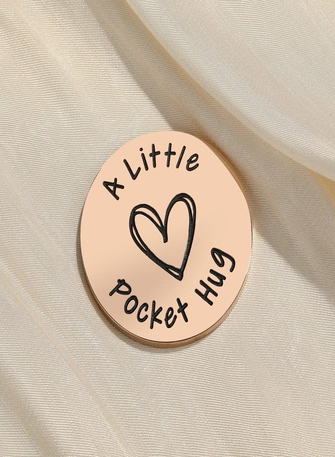 MIXJOY Positivity Little Pocket Hug Token Inspire Reminder, Sobriety Sober & Tough Times Gifts, Cancer Patients Chemo Support Gifts for Women & Men with PU Leather Keychain (Rose Gold) - Image 4