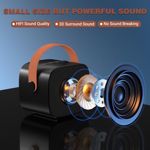 IROO Karaoke Machine for Kids, Portable Bluetooth Speaker with Wireless Microphone, Music Player Toys Gifts for Boys Girls 4, 5, 6, 7, 8, 9, 10 +Year Old Birthday Christmas Party Home(Black) - Image 2