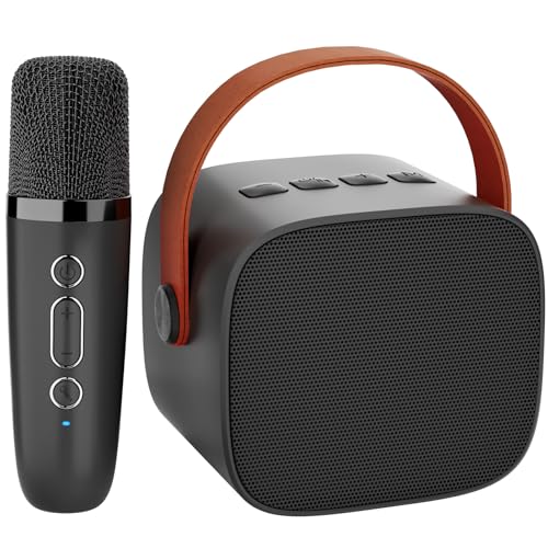 IROO Karaoke Machine for Kids, Portable Bluetooth Speaker with Wireless Microphone, Music Player Toys Gifts for Boys Girls 4, 5, 6, 7, 8, 9, 10 +Year Old Birthday Christmas Party Home(Black) - Image 1