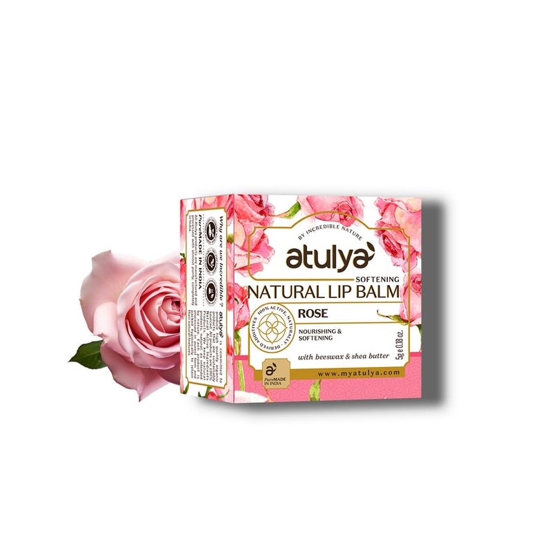 Atulya Rose Natural Lip Balm With Bees Wax and Honey, Rose, 5 g - Image 4