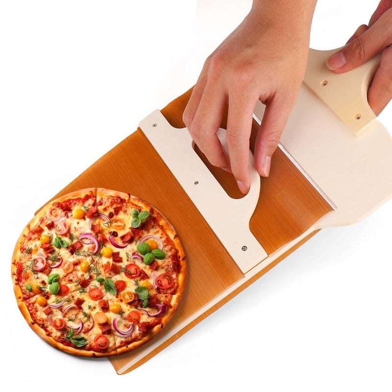 COYRASTH Pizza Peel Pizza Smart Slider Paddle Non Stick Pizza Shovel Wood Pizza Spatula The Pizza Peel That Transfers Pizza Perfectly for IndoorOutdoor Ovens Accessories - Image 4