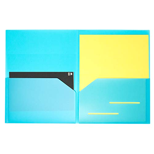 Youngever 12 Pack Plastic Pocket Folders - Heavy Duty Plastic 2 Pocket Folder, in 6 Colors - Image 3
