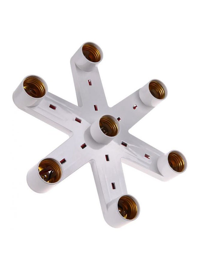NIBEMINENT Lamp Lights Base Socket Splitter Holder White/Brown 2 x 16centimeter  - Image 1