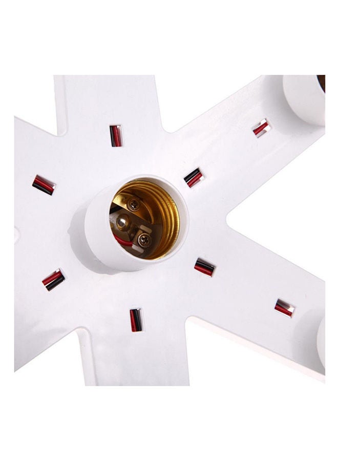 NIBEMINENT Lamp Lights Base Socket Splitter Holder White/Brown 2 x 16centimeter  - Image 4