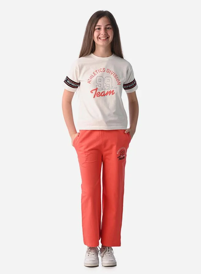 victor and jane Victor and Jane Slogan Print Round Neck T-Shirt and Pyjama Set