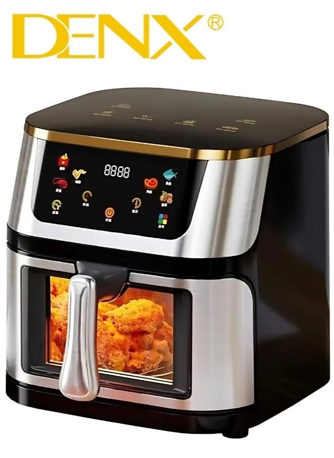 Denx Dx3409 Smart Multi-Function Air Fryer, 8L Capacity, Color Touchscreen, Transparent Window, Oil-Free Cooking, Easy To Clean, 1800W Power, Safety Lock, Auto-Cooking Programs - Image 1